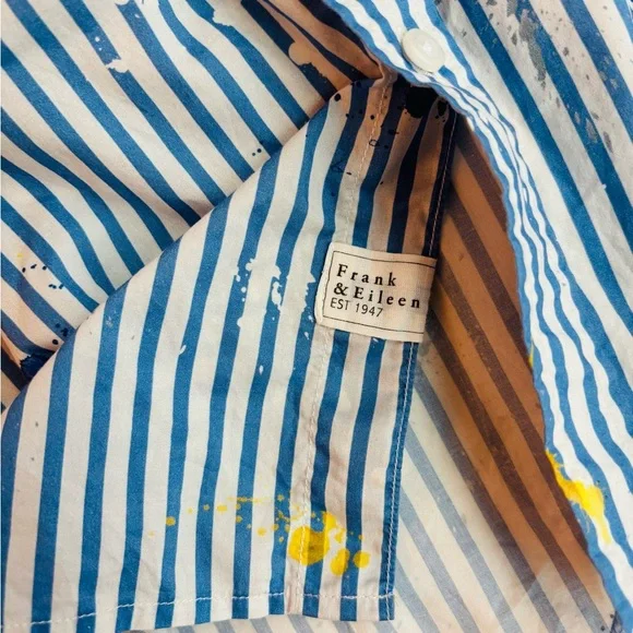 NWOT Frank & Eileen Joedy Boyfriend Paint Splatter Relaxed Button Up Shirt - Picture 4 of 6